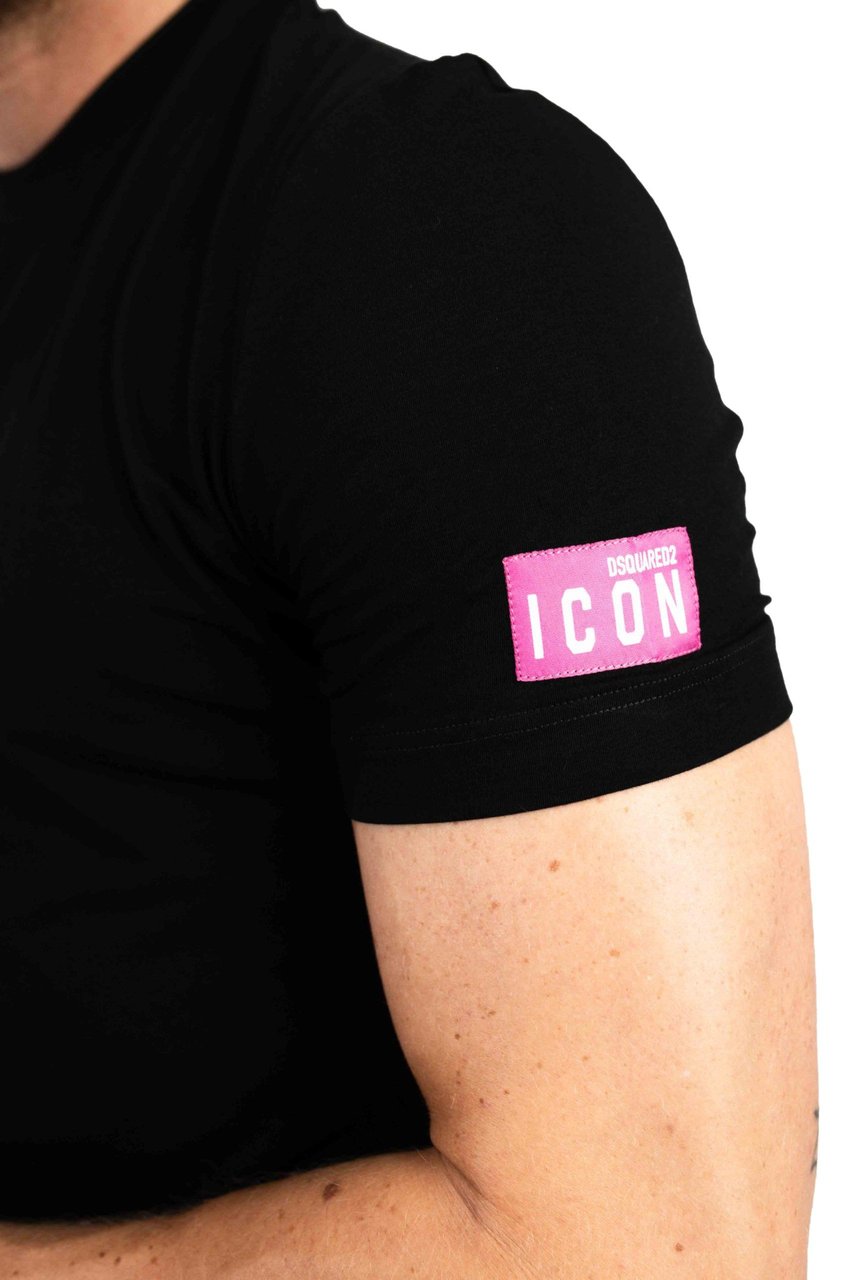 Dsquared2 Icon T-Shirt Heren Zwart/Roze Zwart