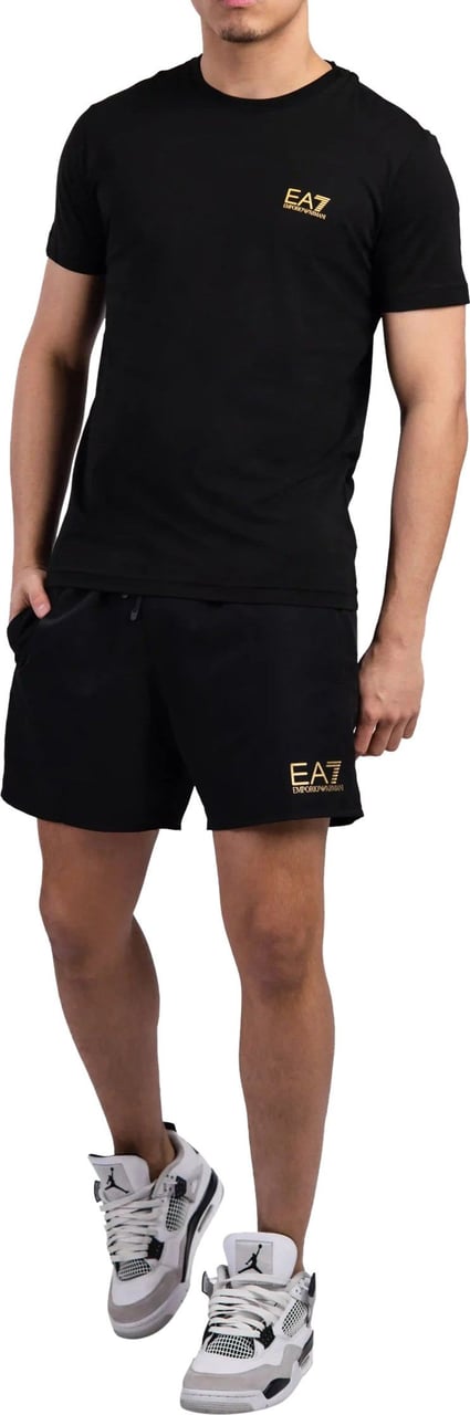 Emporio Armani EA7 Basic Logo T-Shirt Heren Zwart/Goud Zwart
