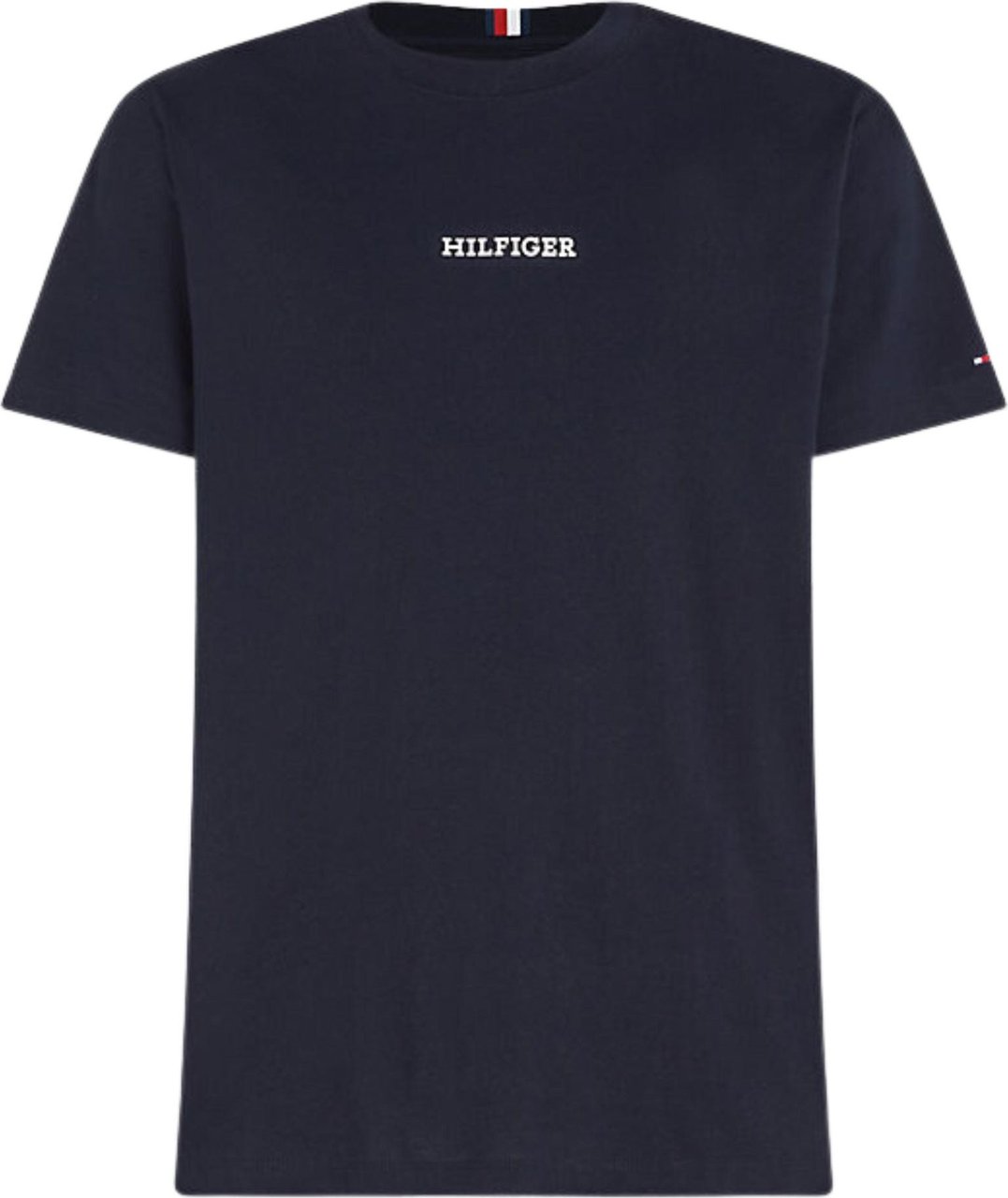 Tommy Hilfiger T-shirt Uomo con logo ricamato sul petto Blauw