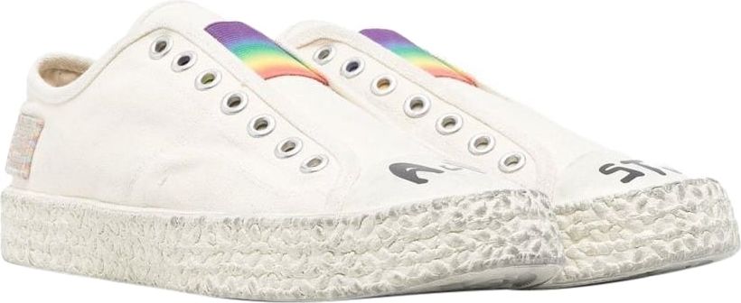 Acne Studios Ballow Rainbow Low Top Sneakers Wit
