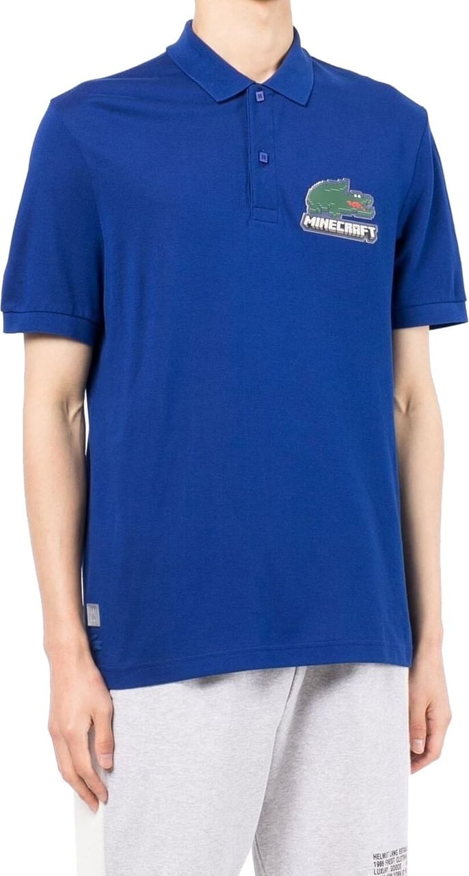 Lacoste X Minecraft Logo Polo Shirt Blauw