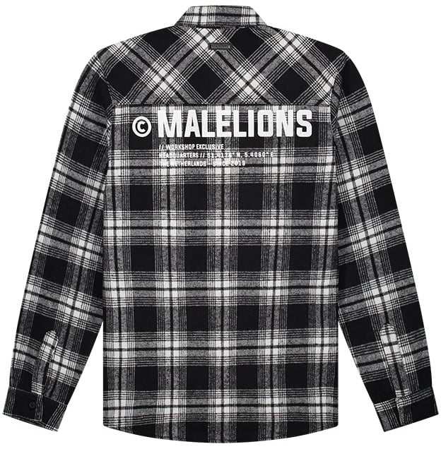 Malelions Men Workshop Flannel - Black/White Zwart