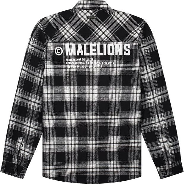 Malelions Men Workshop Flannel - Black/White Zwart