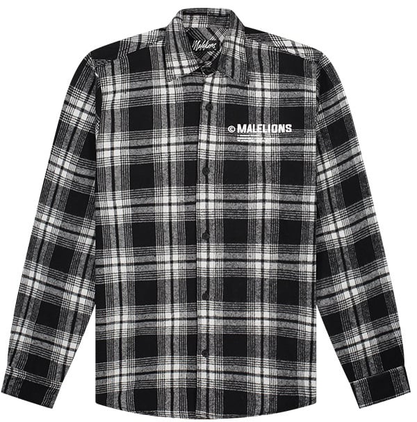 Malelions Men Workshop Flannel - Black/White Zwart