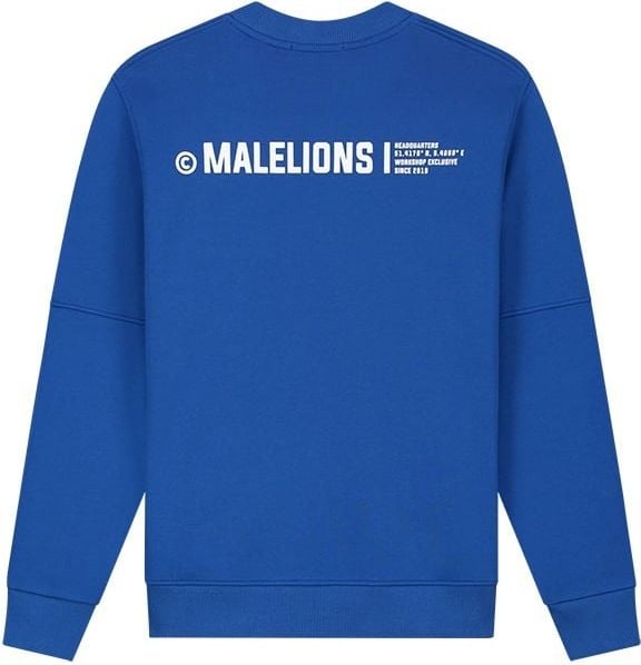 Malelions Men Workshop Sweater - Cobalt/White Blauw