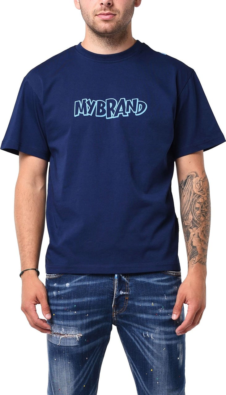 My Brand Mybrand big letters allover t-shirt Blauw