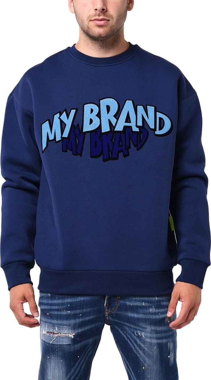 My Brand Mb double branded flock g sweater Blauw
