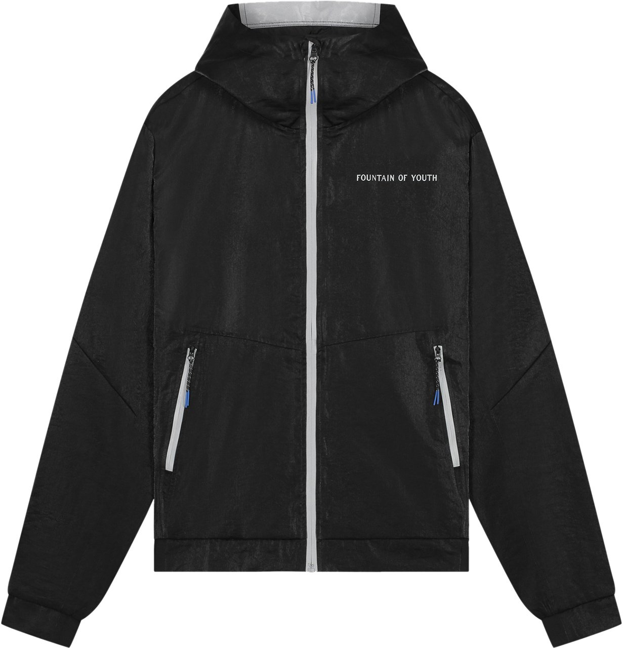 Fountain of Youth Foy metal nylon windbreaker Zwart