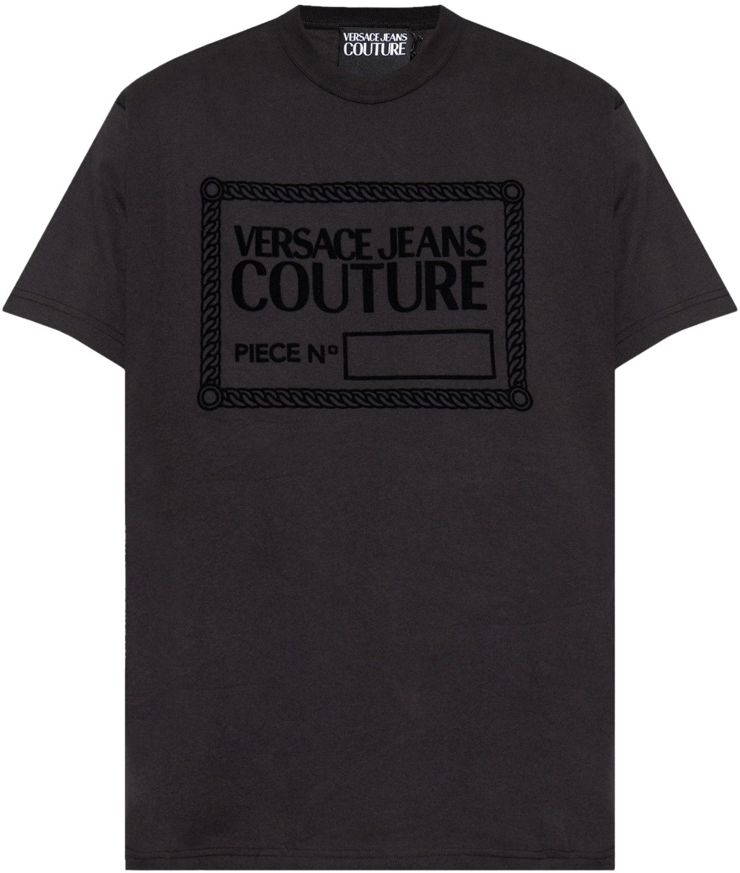 Versace Jeans Couture Black oversized flock tee Zwart
