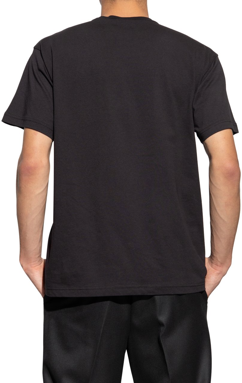 Versace Jeans Couture Black oversized flock tee Zwart