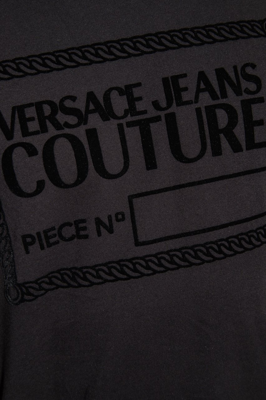 Versace Jeans Couture Black oversized flock tee Zwart