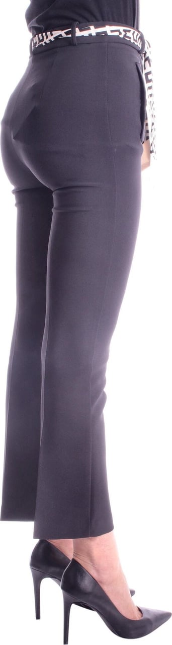 Elisabetta Franchi Trousers With Belt Zwart