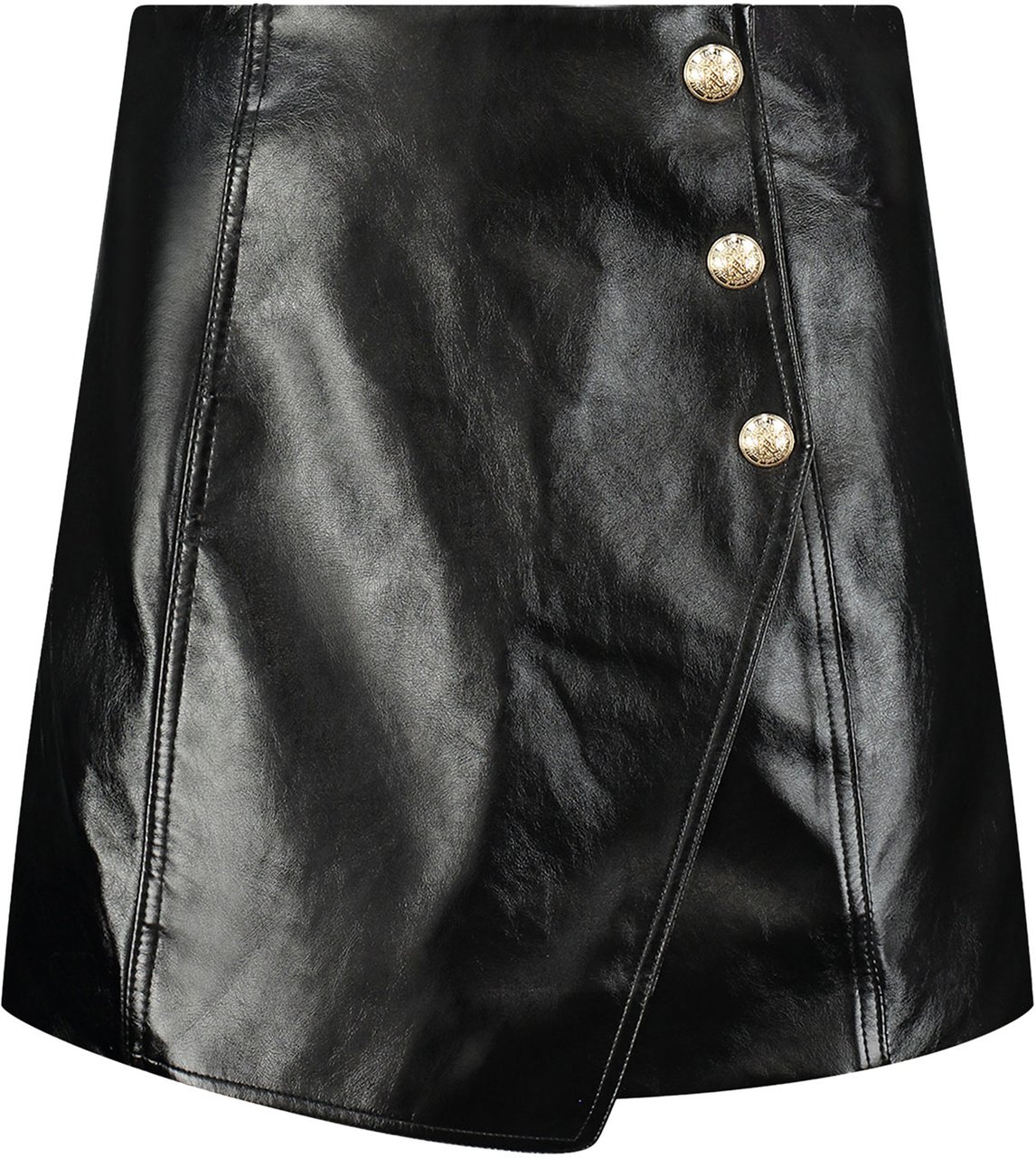 Nikkie Vinyl skirt black Zwart