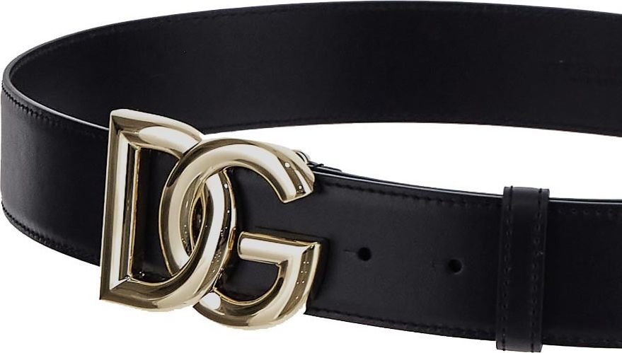 Dolce & Gabbana DG Leather Belt Zwart