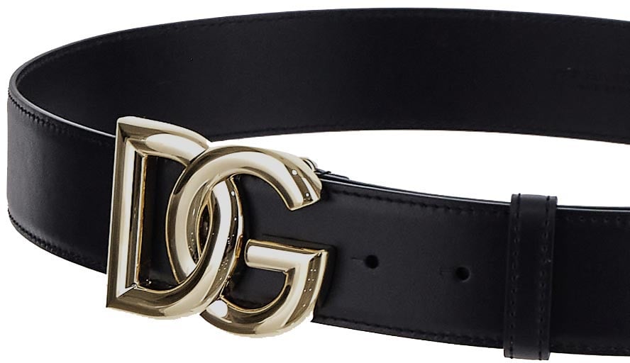 Dolce & Gabbana DG Leather Belt Zwart