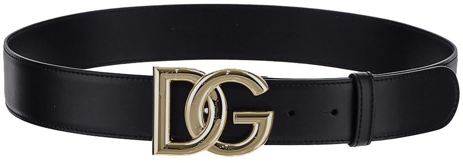 Dolce & Gabbana DG Leather Belt Zwart