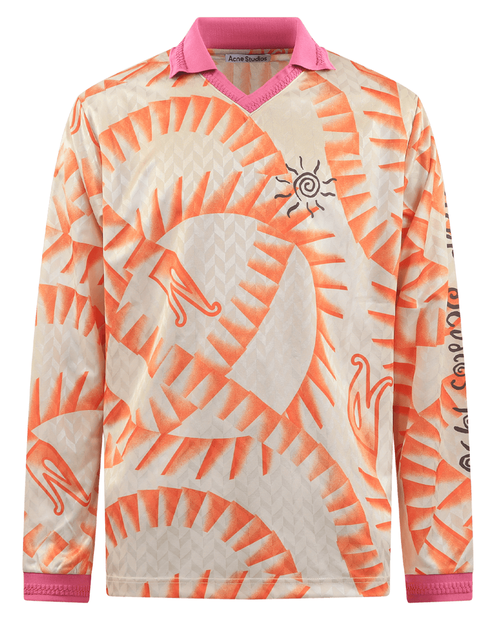 Acne Studios Heren Printed Long Sleeve Oranje Geel