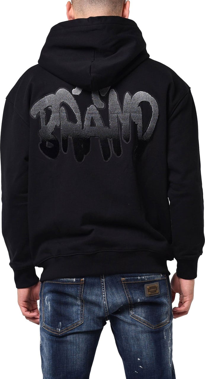 My Brand Mb logo graffiti patch hoodie Zwart