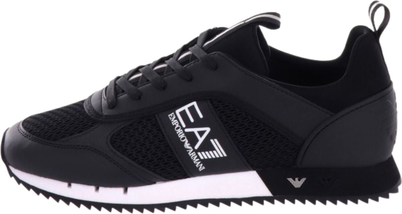 Emporio Armani EA7 Lace Up Sneakers Heren Zwart/Wit Zwart
