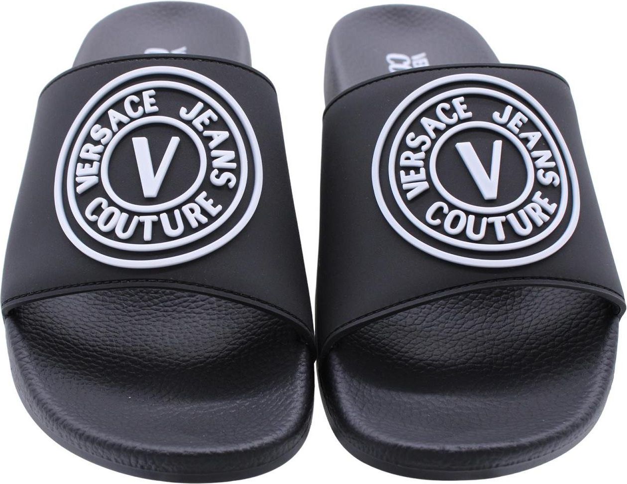 Versace Jeans Couture Embleem Slippers Zwart