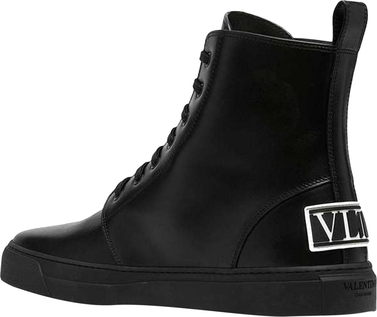 Valentino Valentino Garavani Leather Logo Boots Zwart