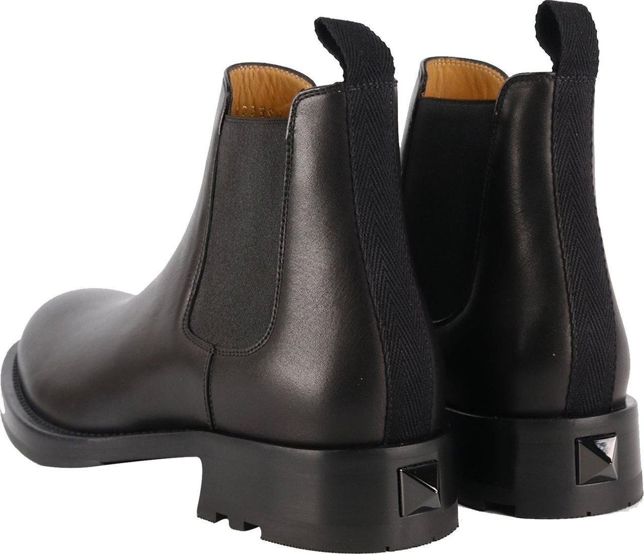 Valentino Valentino Garavani Roman Stud Leather Boots Zwart