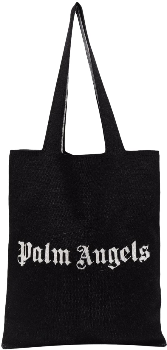 Palm Angels Knit Shopper Logo Tote Bag Zwart