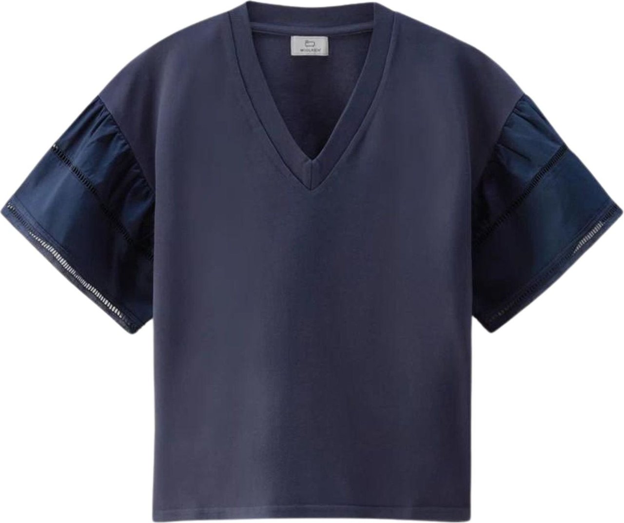Woolrich T-shirt Donna con maniche a palloncino Blauw