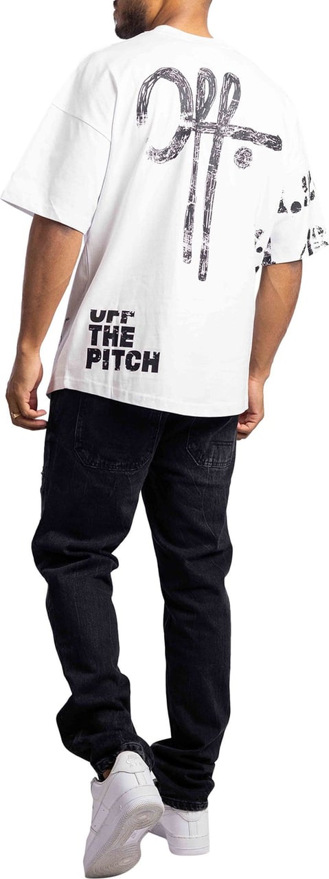 OFF THE PITCH Chalk Oversized T-Shirt Heren Wit Wit