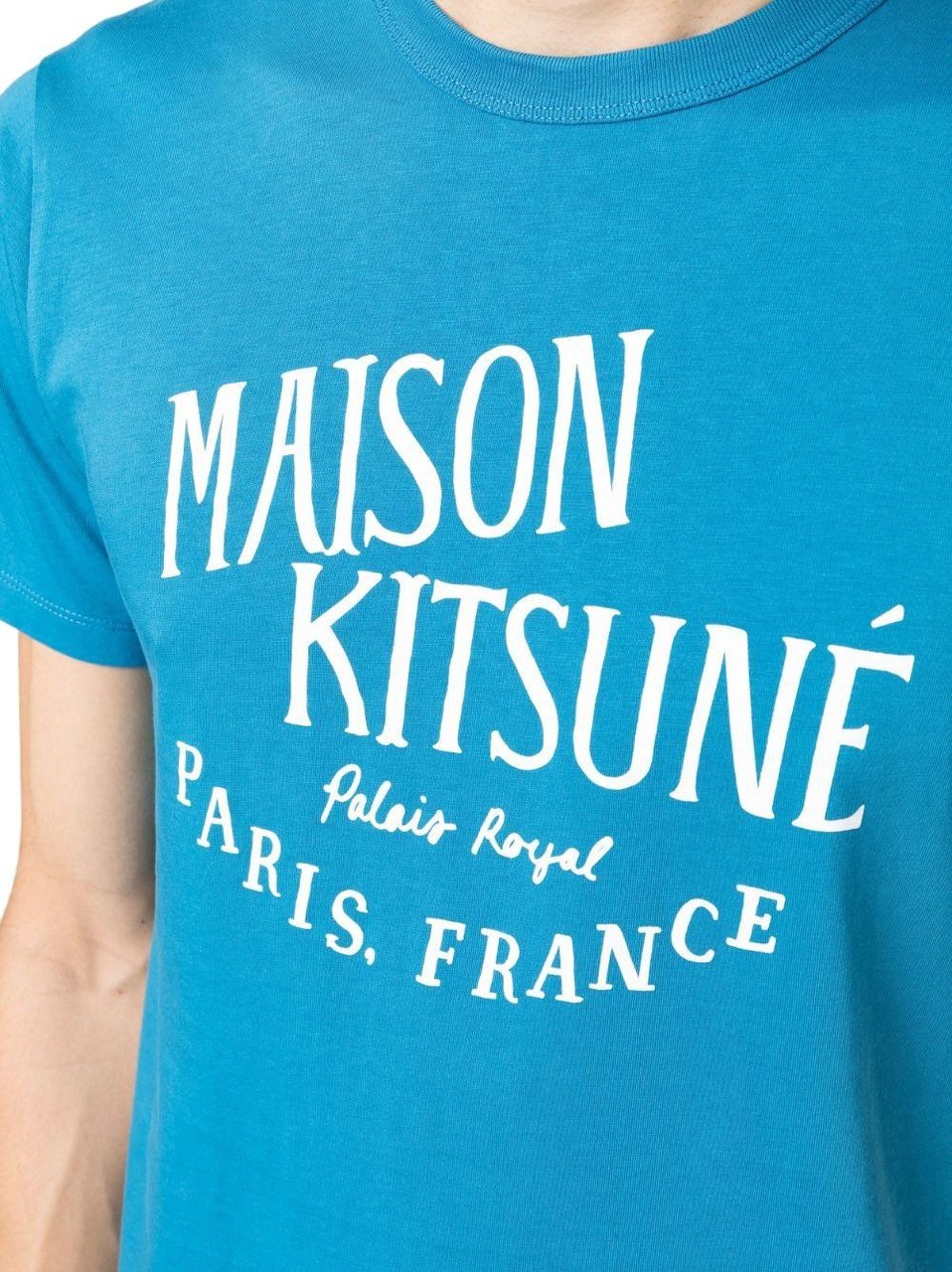 Maison Kitsuné Maison Kitsune' T-shirts And Polos Blue Blue Blauw