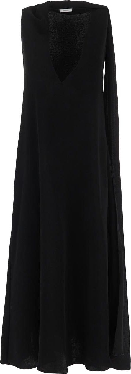 Ferragamo Sash Long Dress Zwart