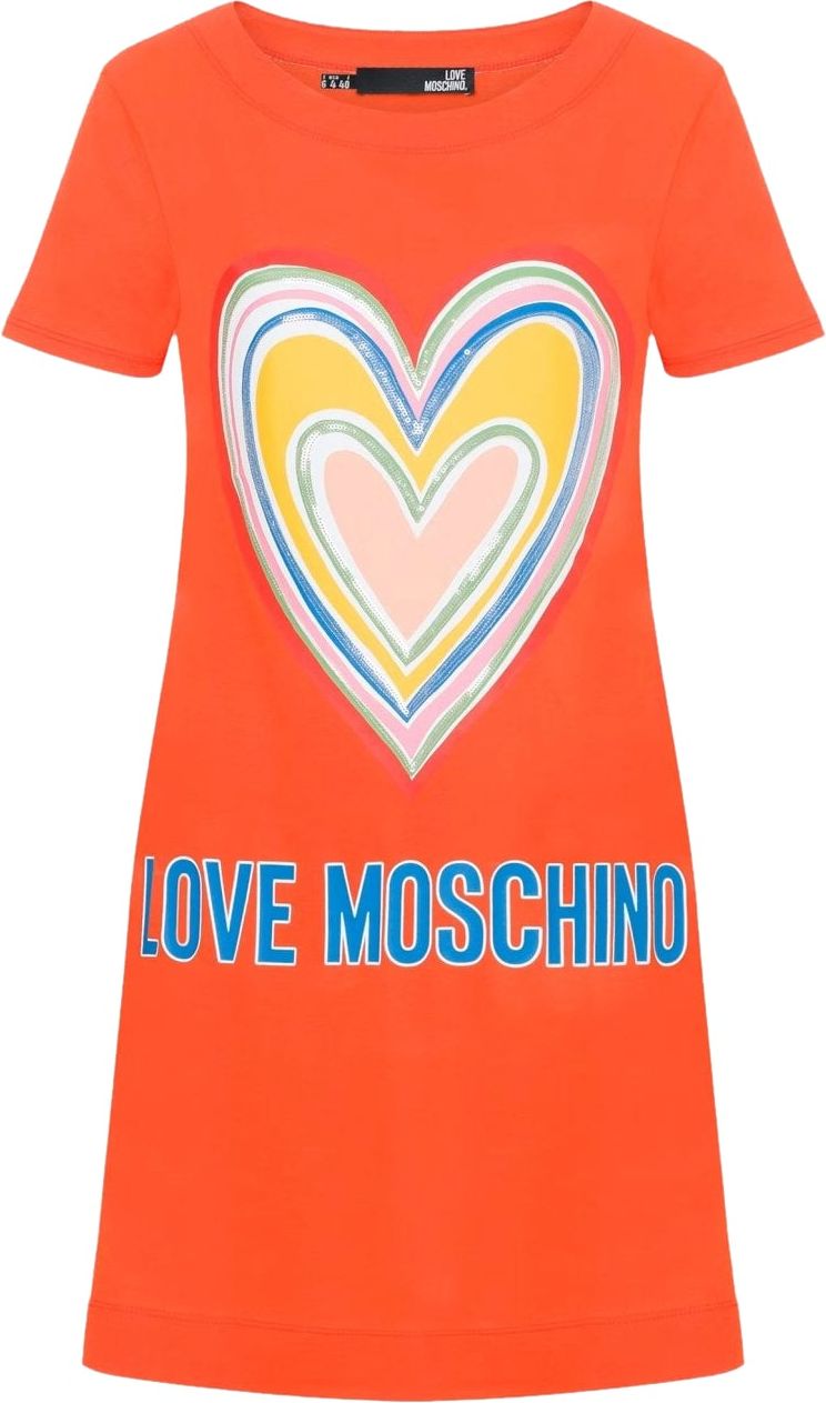 Love Moschino Abito Donna con applicazione cuore Oranje
