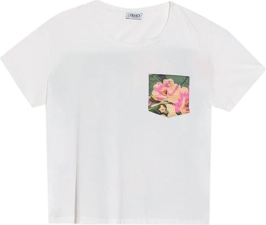 Liu Jo T-shirt Donna con taschino fantasia Beige