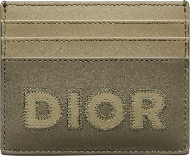 Dior Dior Leather Card Holder Groen