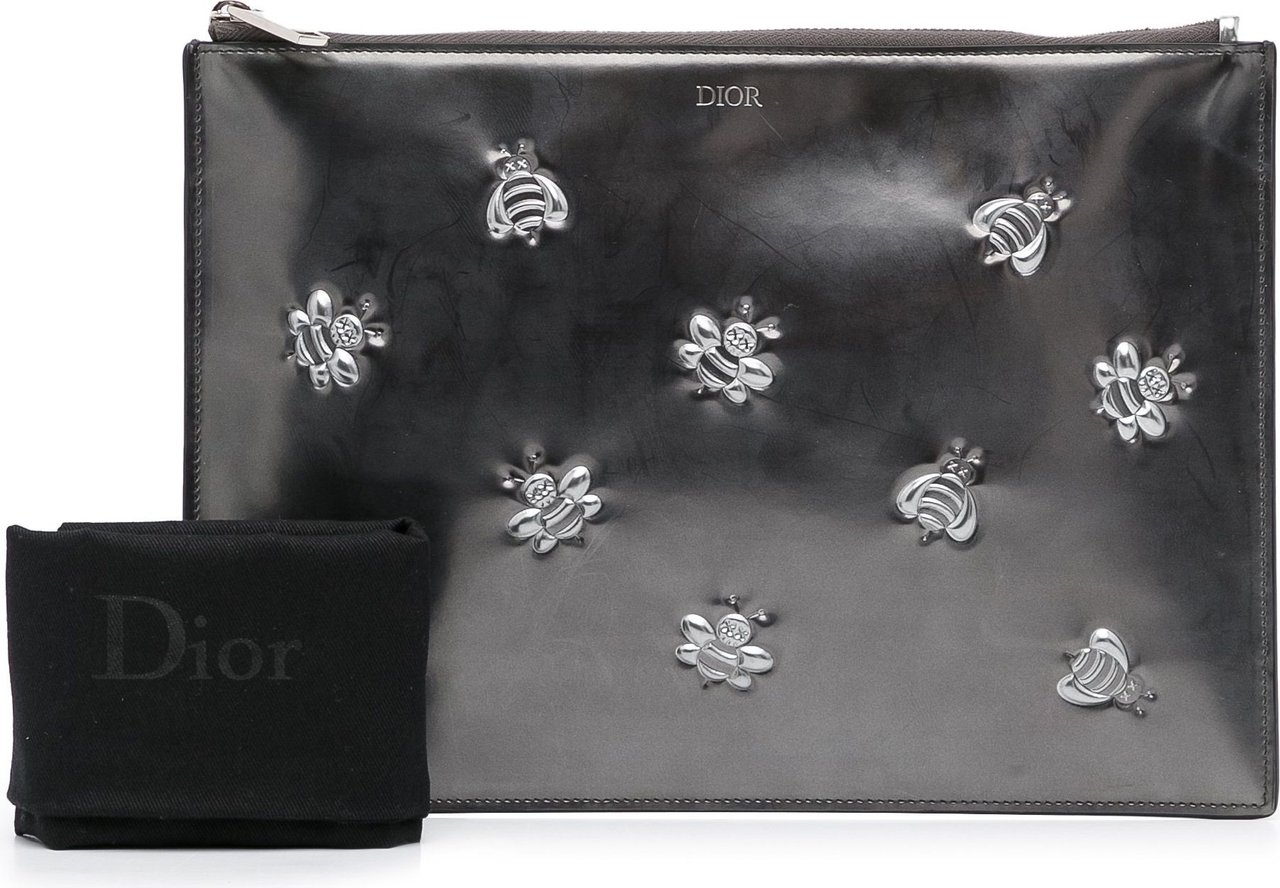Dior x Kaws Bee Clutch Bag Zwart