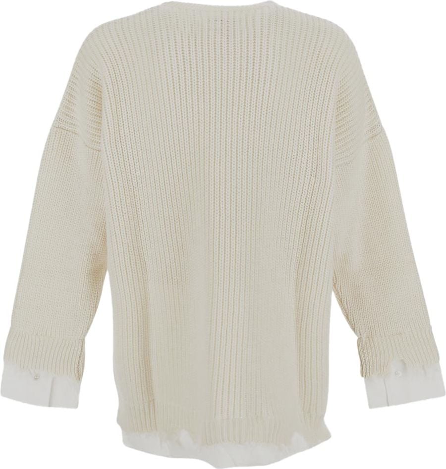 MM6 Maison Margiela Shirt Inserts Knit Sweater Wit