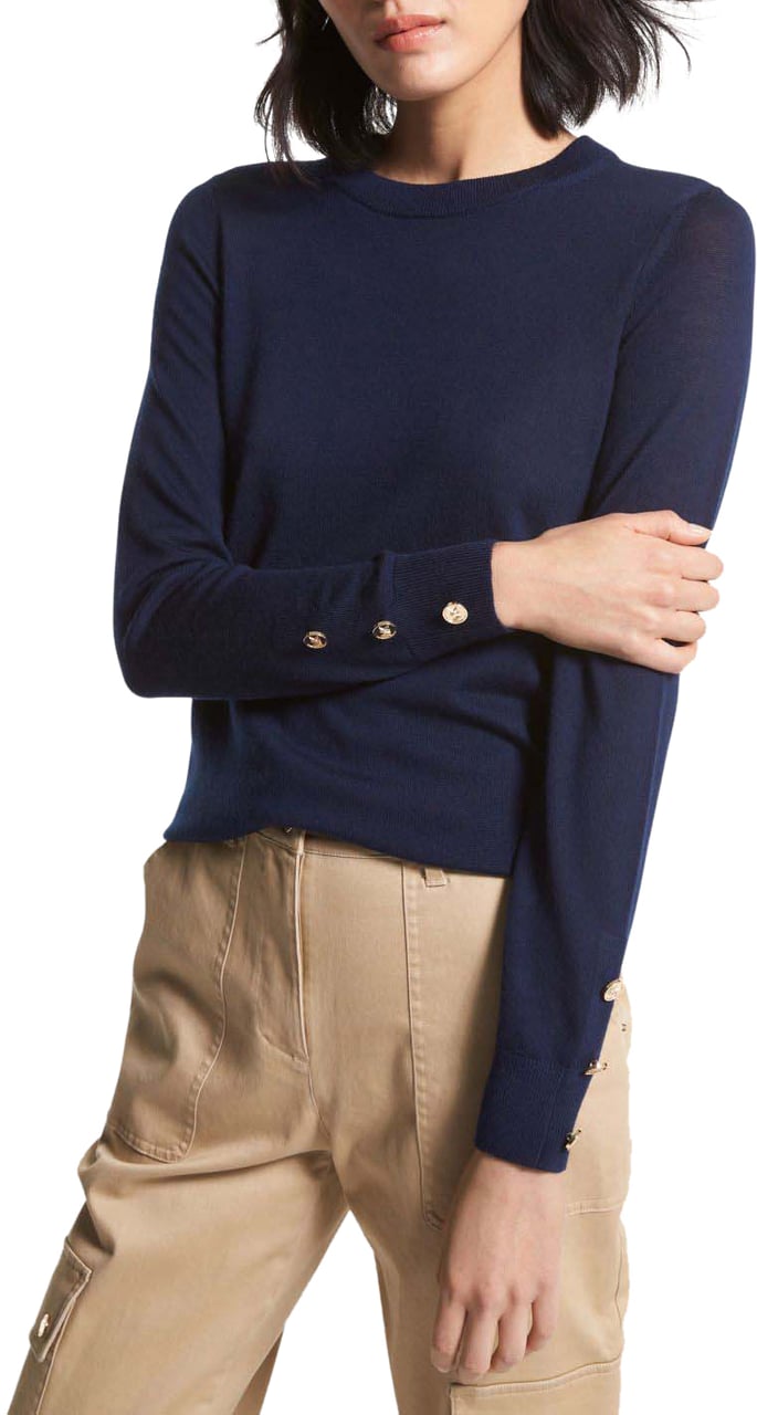 Michael Kors Michael Kors Midnight blue merino wool sweater Blauw