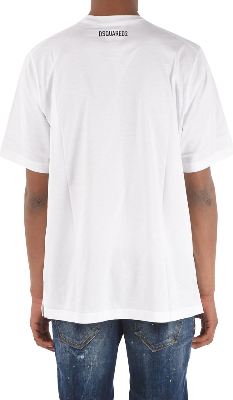 Dsquared2 Slouch Fit Reverse Print Logo T-shirt Wit