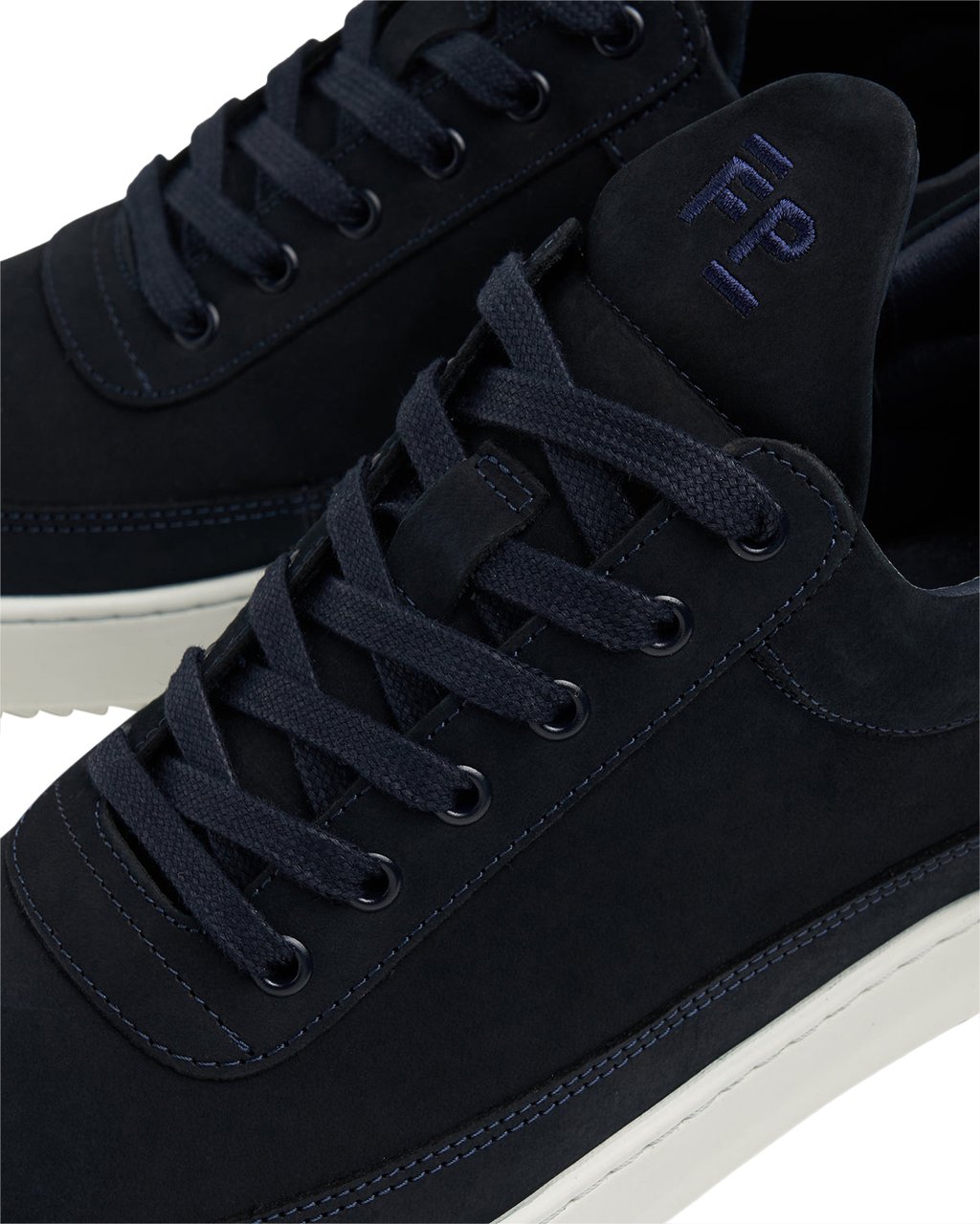 Filling Pieces Low Top Ripple Nubuck Navy Blauw