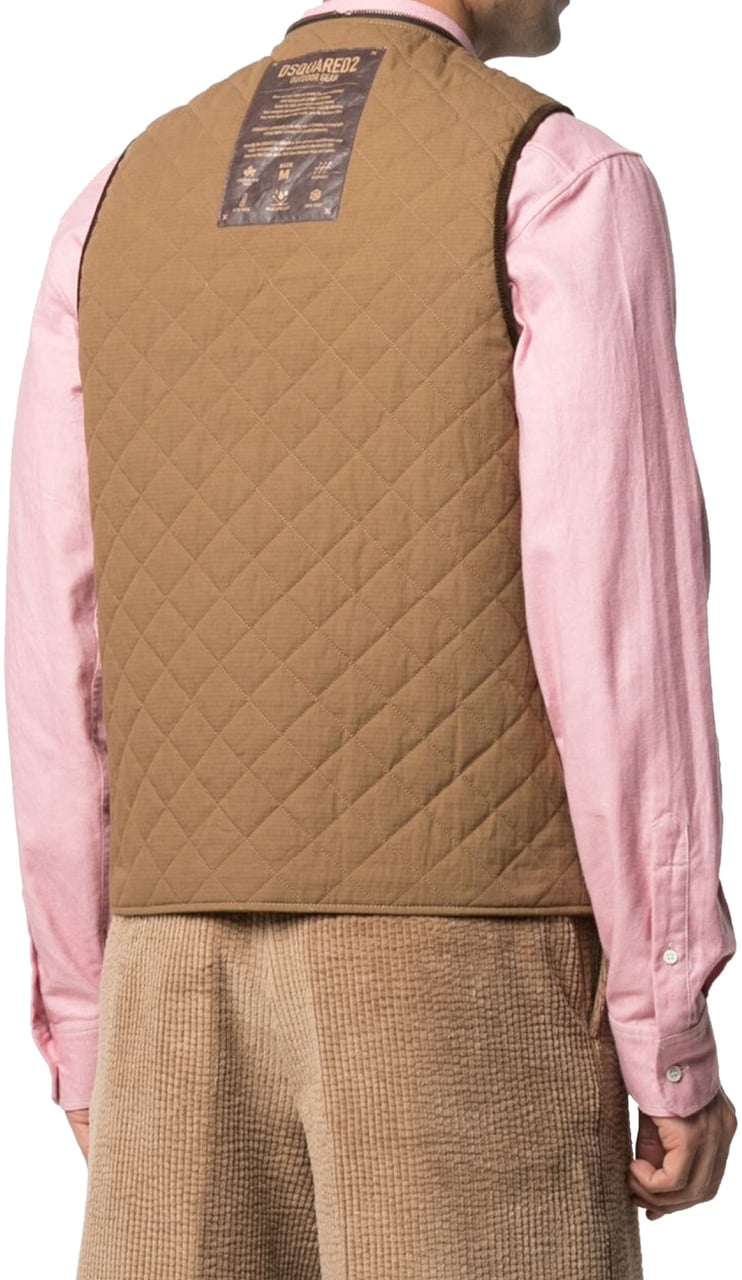 Dsquared2 Reversible Quilted Vest Jacket Bruin