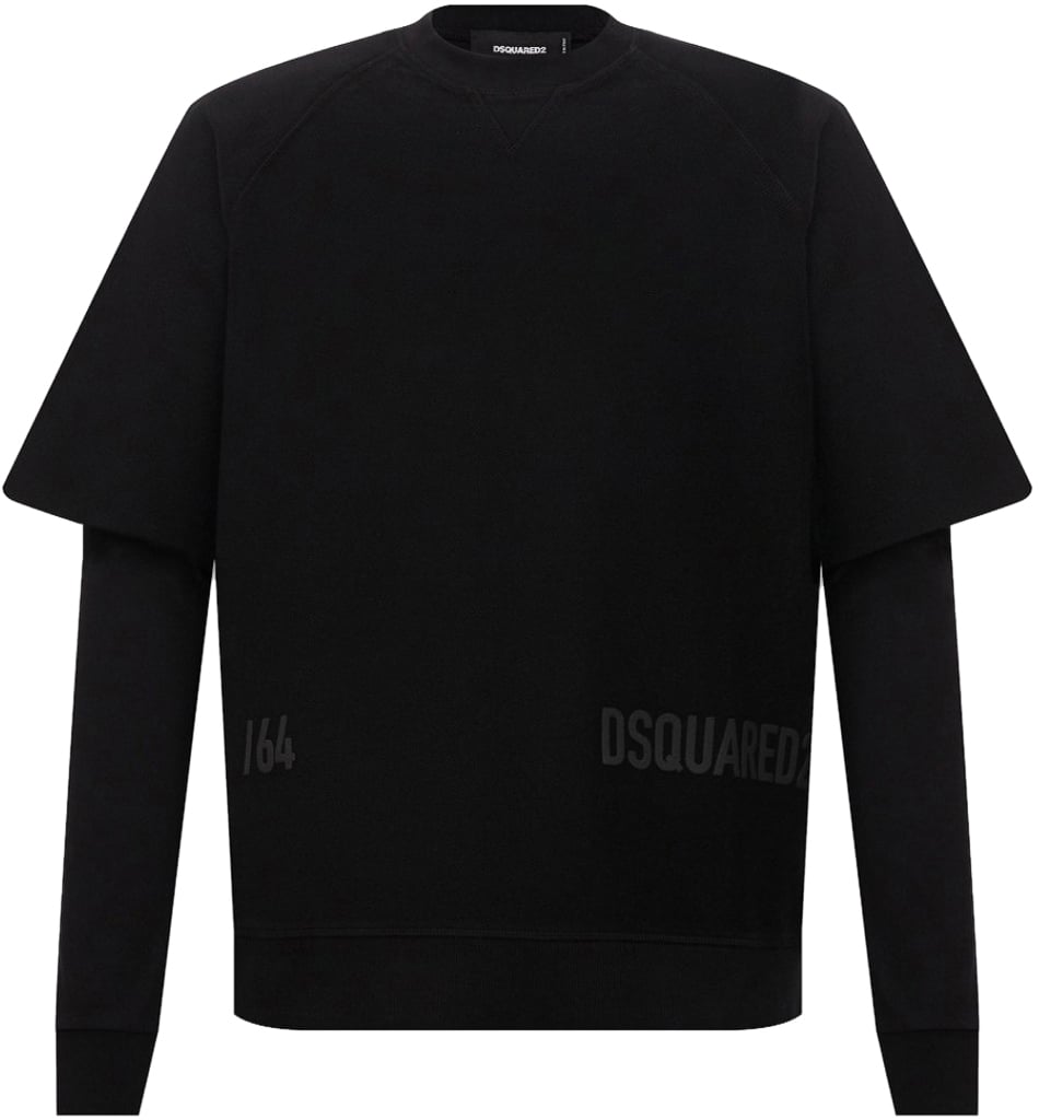 Dsquared2 Cool Fit Double Layer Logo Sweatshirt Zwart