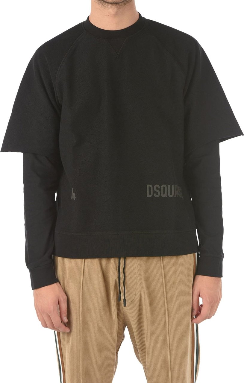 Dsquared2 Cool Fit Double Layer Logo Sweatshirt Zwart