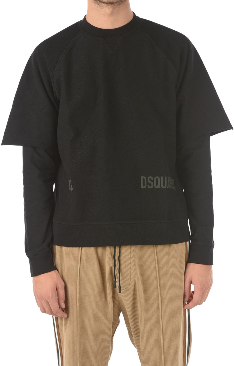 Dsquared2 Cool Fit Double Layer Logo Sweatshirt Zwart