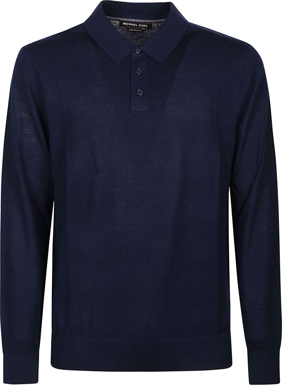 Michael Kors Core Long Sleeve Polo Shirt Blue Blauw