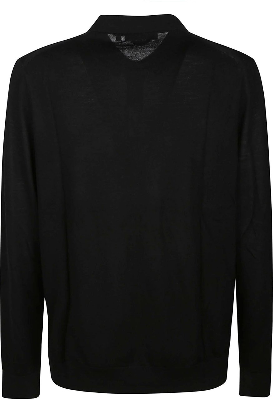 Michael Kors Core Long Sleeve Polo Shirt Black Zwart