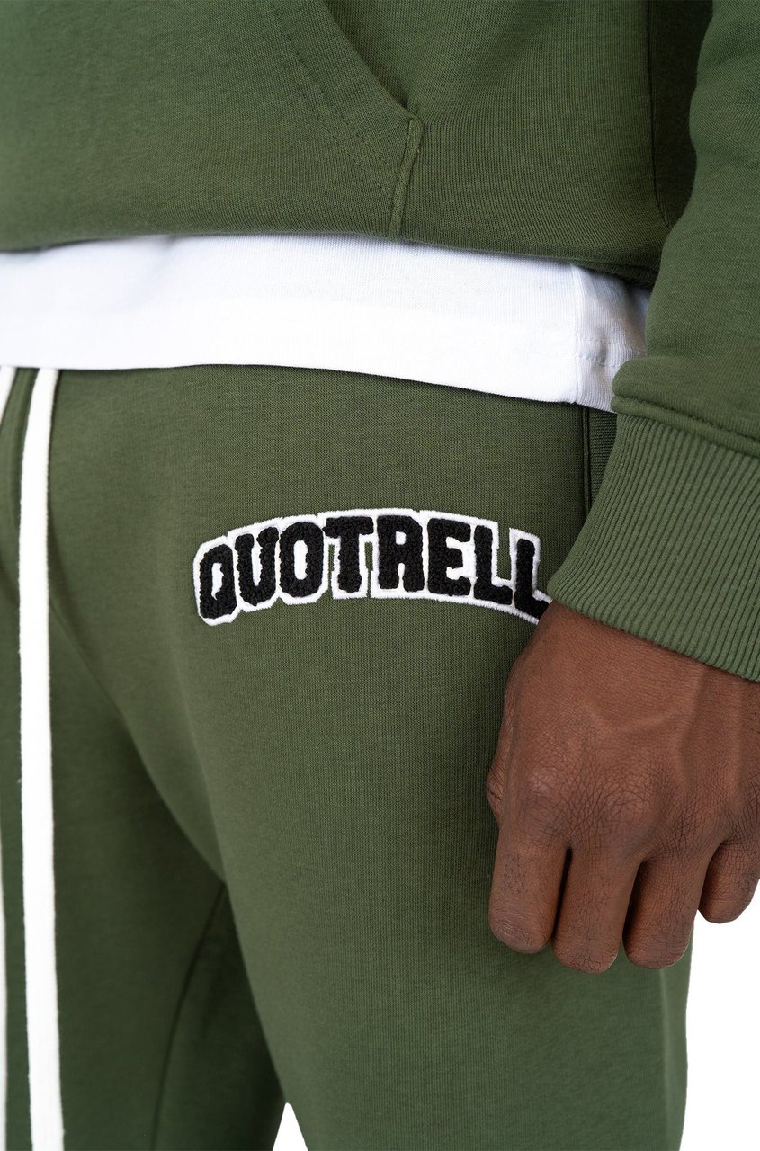 Quotrell University Pants | Army Green/white Groen