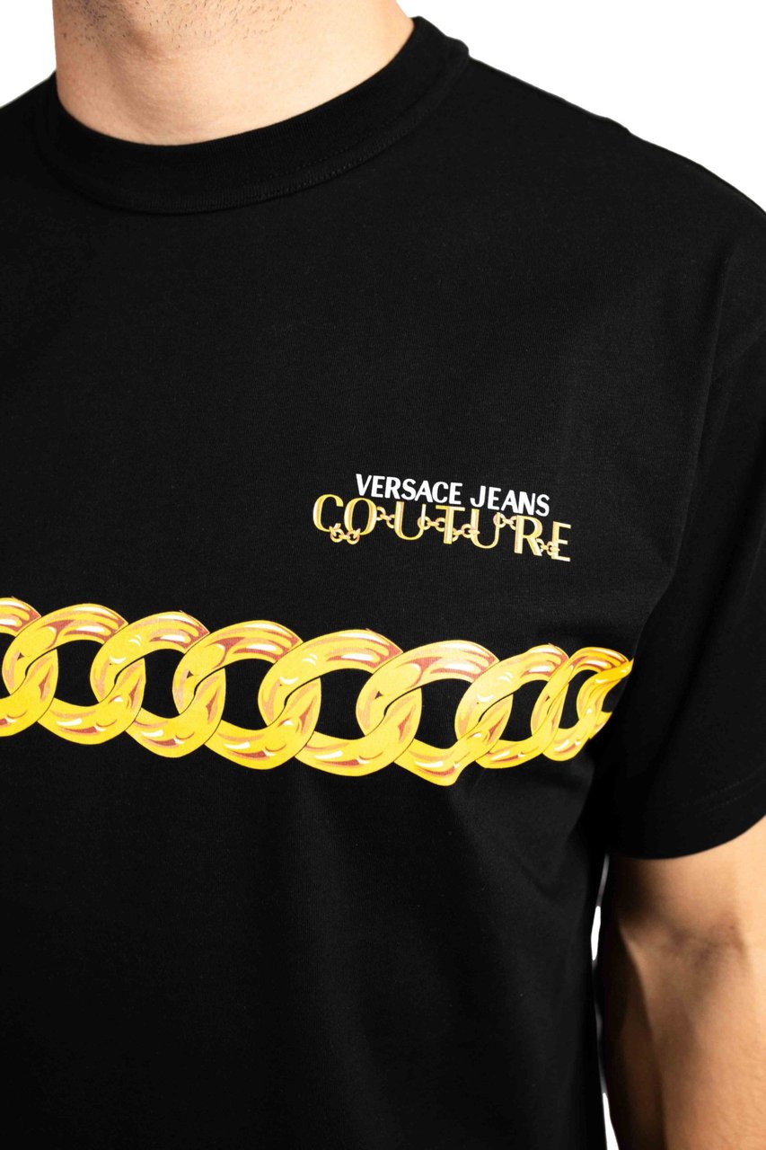 Versace Jeans Couture Versace Jeans Couture Logo Chain T-Shirt Heren Zwart Zwart