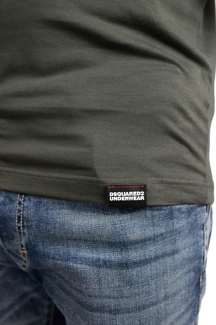 Dsquared2 Sleeve Logo T-Shirt Heren Donkergroen Groen