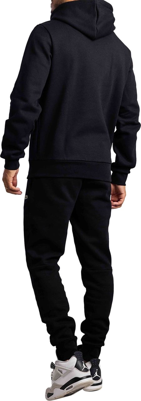 Lacoste embroidered logo hoodie Zwart