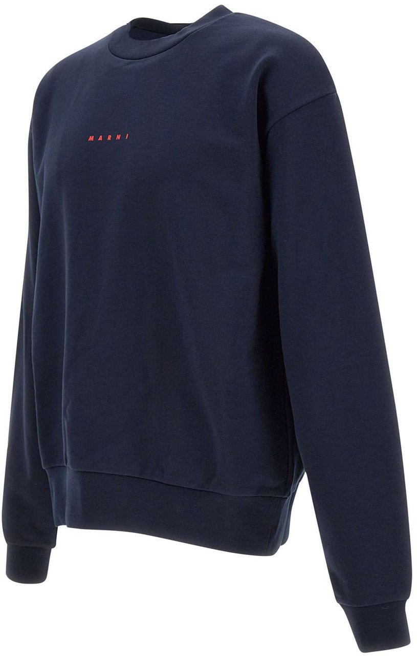 Marni Cotton Logo Sweatshirt Blauw